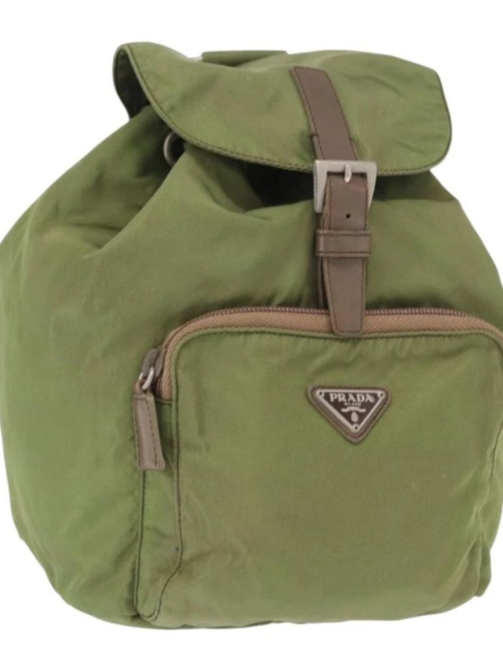 PRADA Backpack Nylon Green Silver